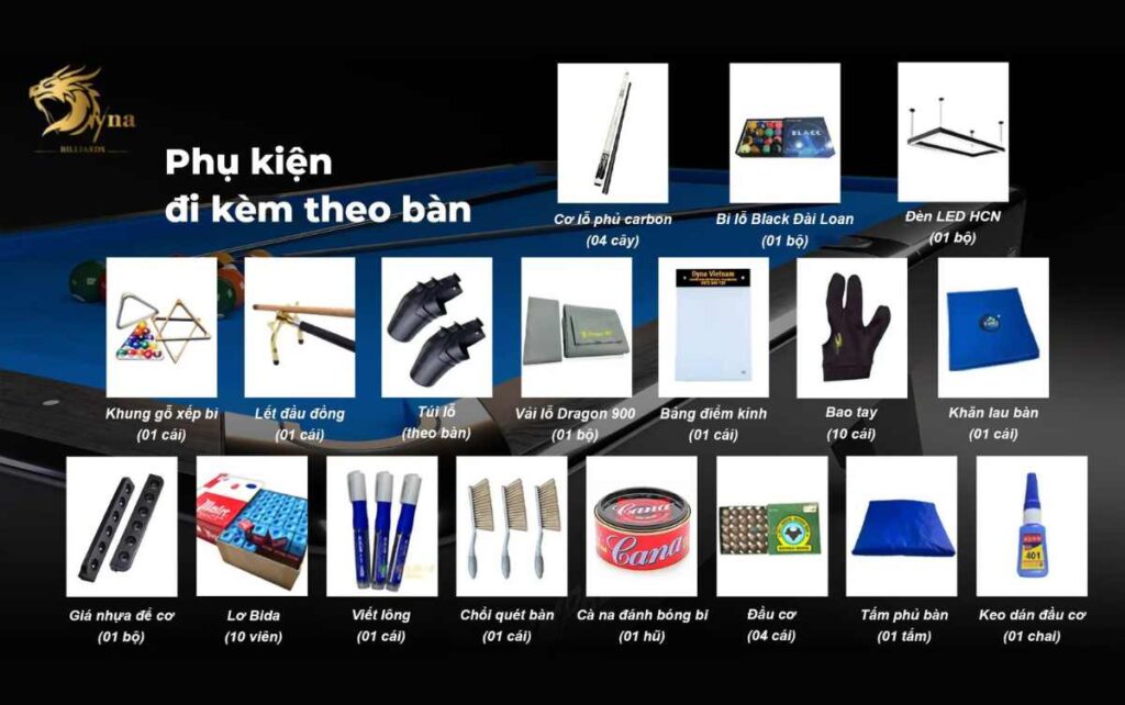 Giá Bàn Bida Lỗ Mới Nhất 2025: Cập Nhật Từ Kho Chính Hãng 6 PHỤ KIỆN BIDA