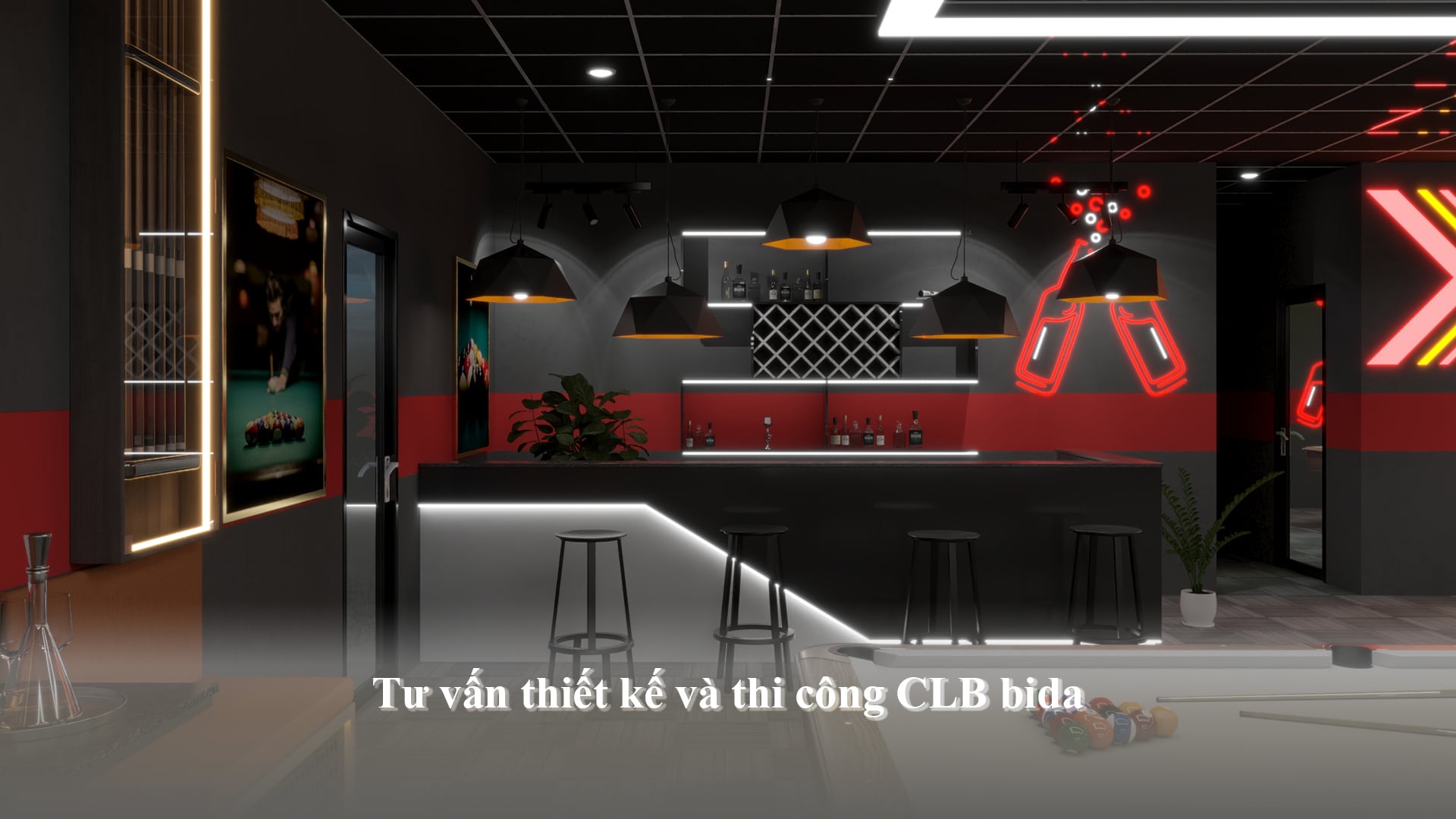 Tư vấn thiết kế và thi công clb bida